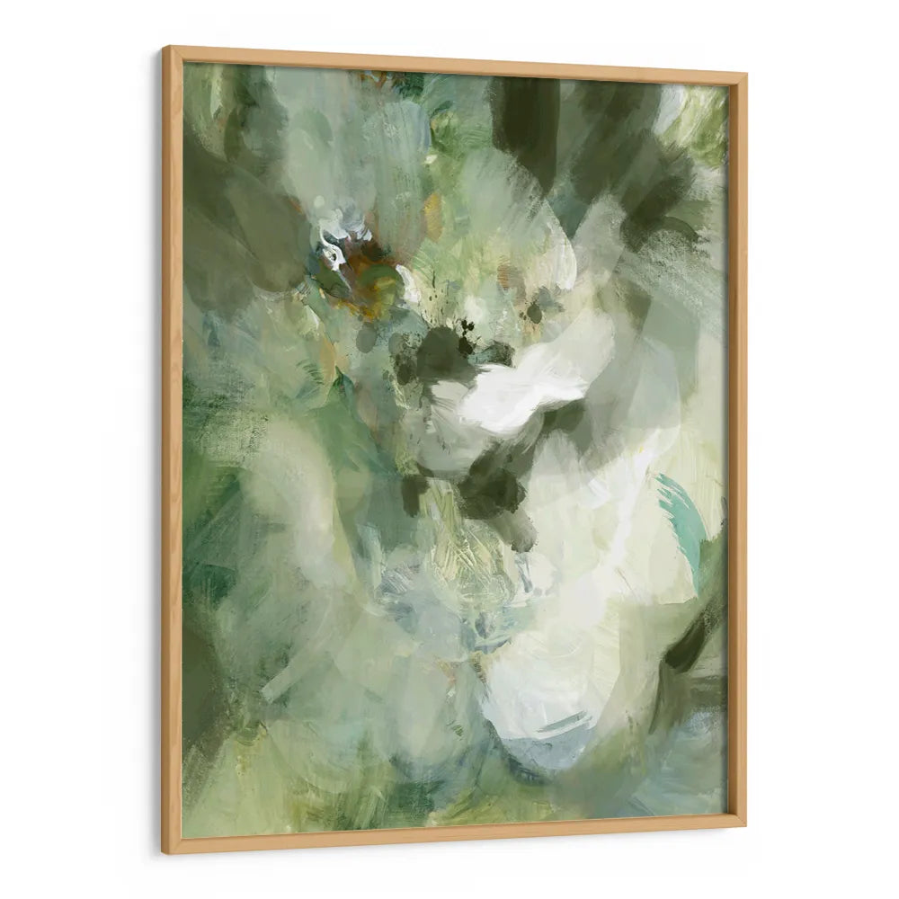 Whispering Greens Abstract Painting For Living Room - XS / Matte Paper / Rolled Art - Nook At You