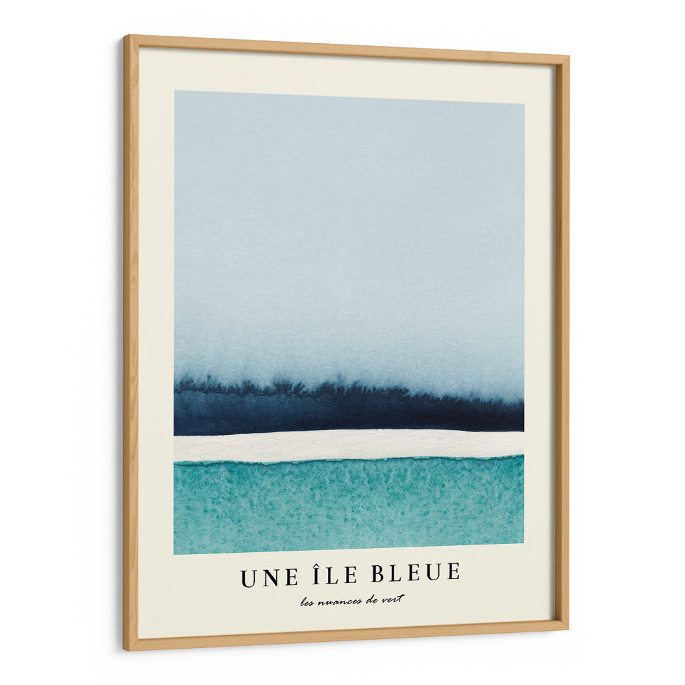 Une Ile Bleue No.1 Abstract Art-Wooden Frame-Nook At You