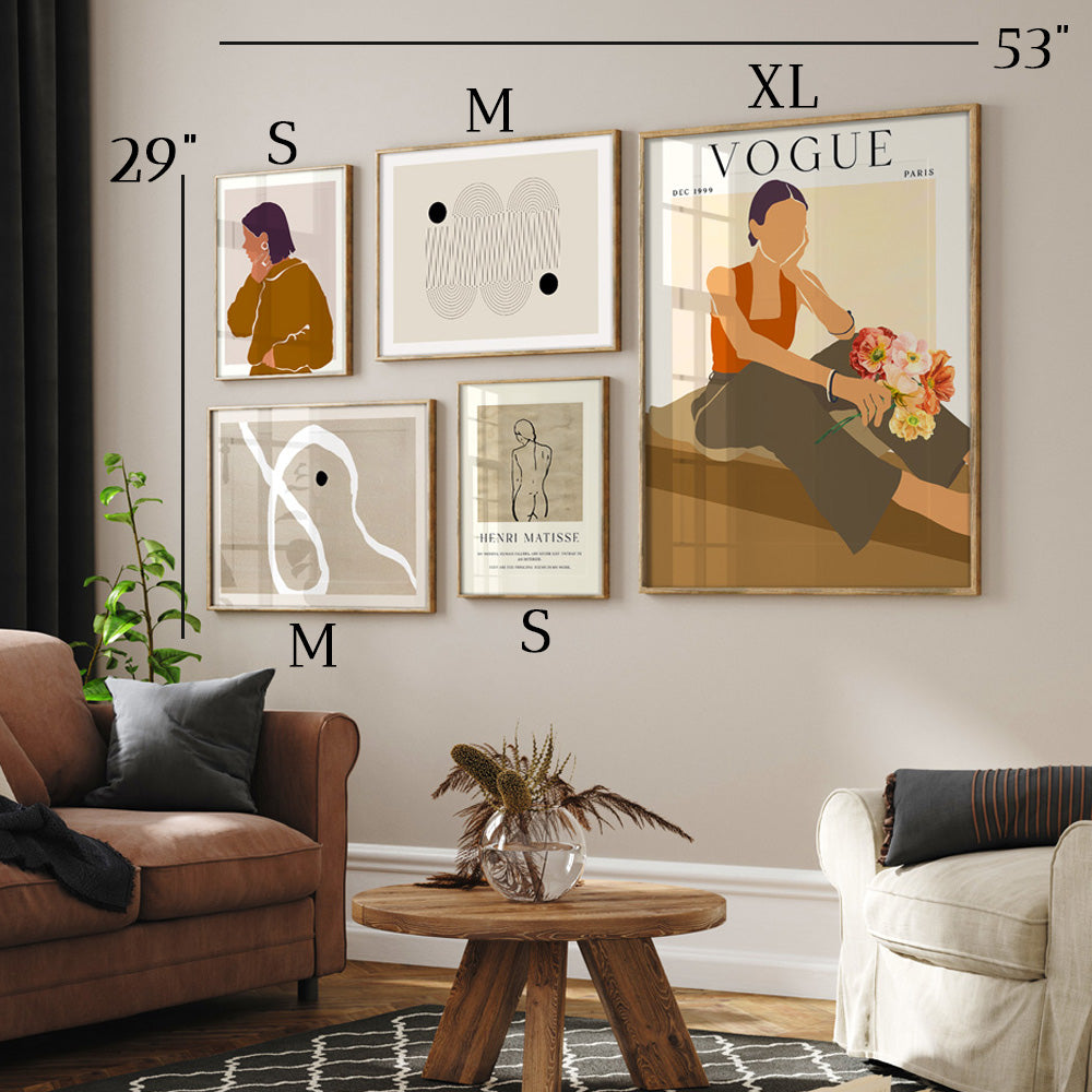 Chic and Abstract Gallery Wall Set of 5