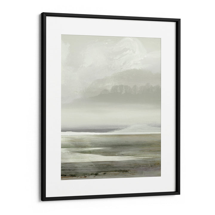 Serene Watercolor Horizons Abstract Art-Black Frame With Mount-Nook At You