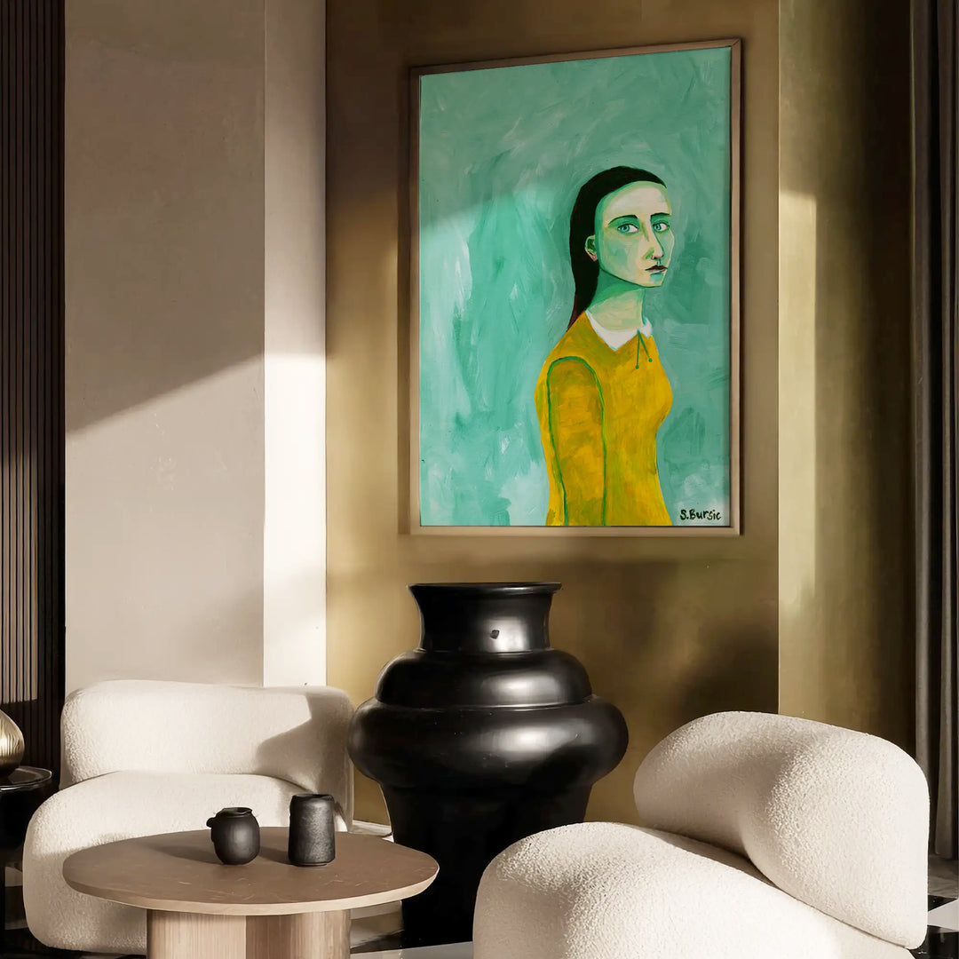 Lady in the Yellow Dress Women Illustration - XS / Matte Paper / Rolled Art - Nook At You