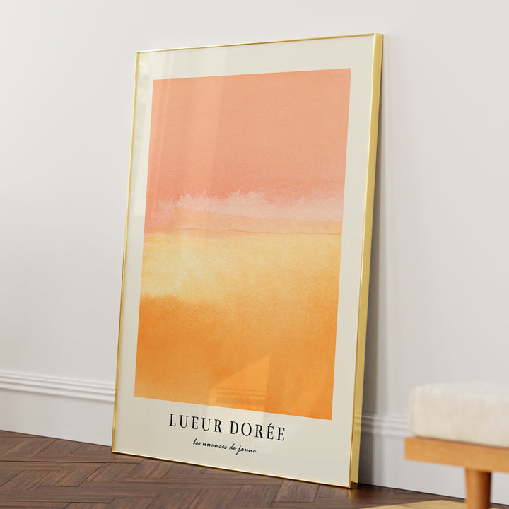 Lueur Doree I Abstract Art-Gold Metal Frame-Nook At You