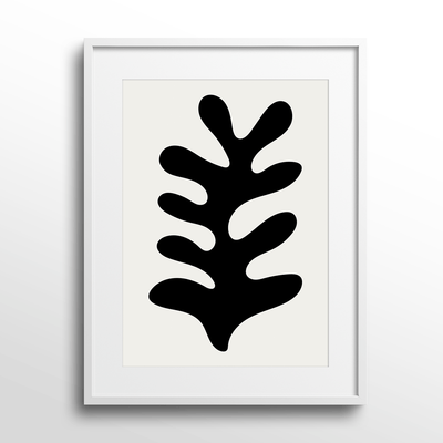 The Leaf - Matisse Inspired Nook At You Matte Paper White Frame With Mount