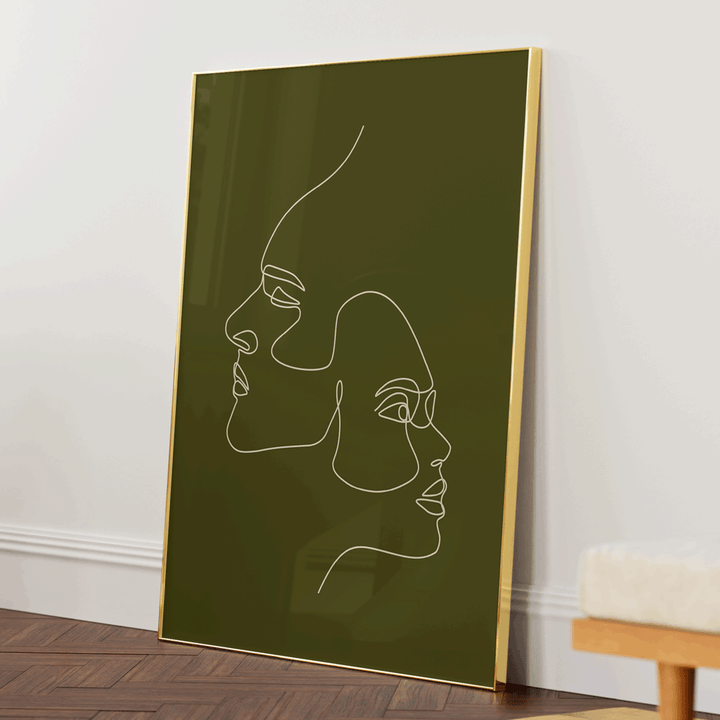 Deceit - Green Abstract Wall Art-Gold Metal Frame-Nook At You