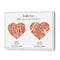Personalized Dual Heart Street Map - Burnt Orange