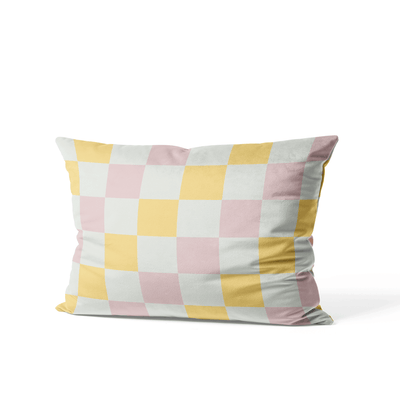 Peach Checkered Cushion Cover Nook At You  