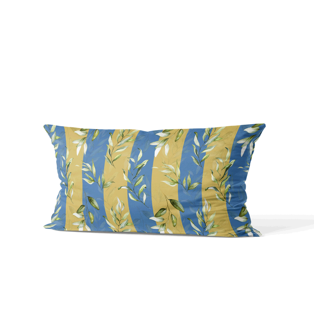 Golden Blue Organic Cotton Cushion Cover Nook At You  
