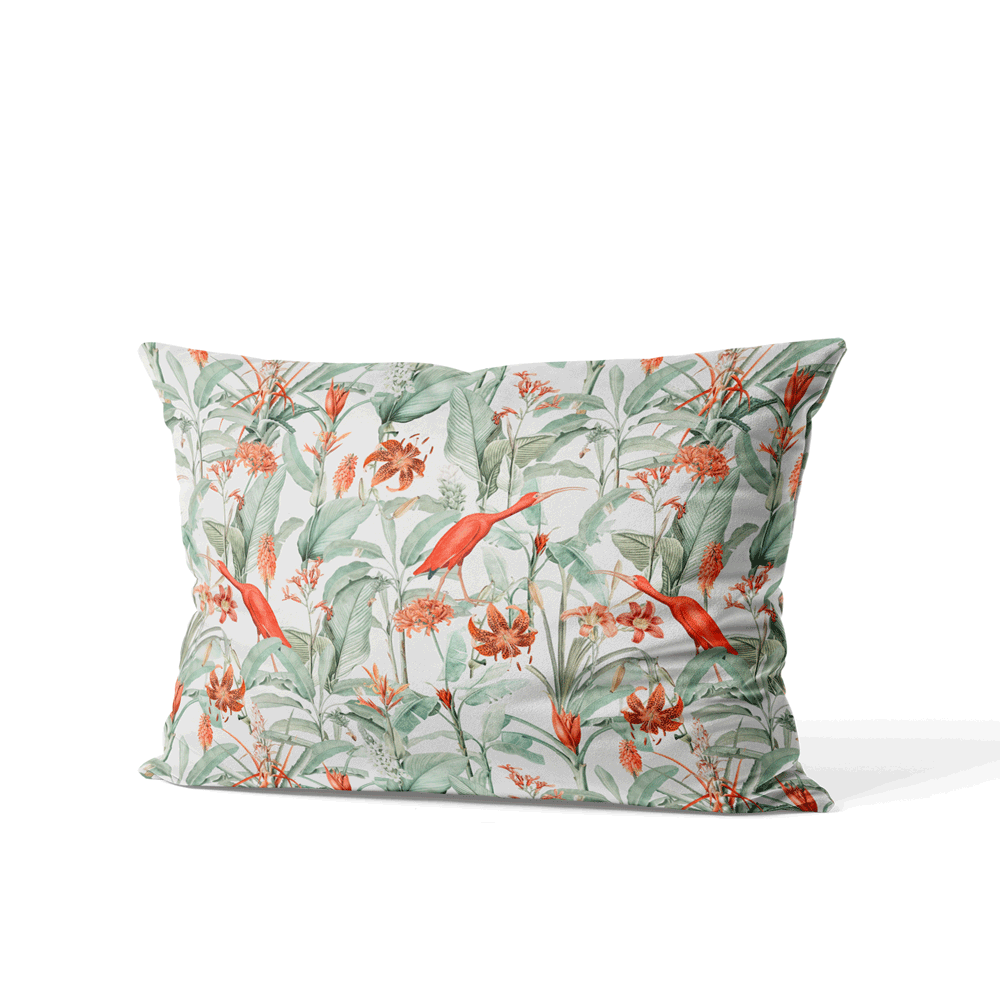 Tropical Flamingo Organic Cotton Cushion Cover Nook At You  