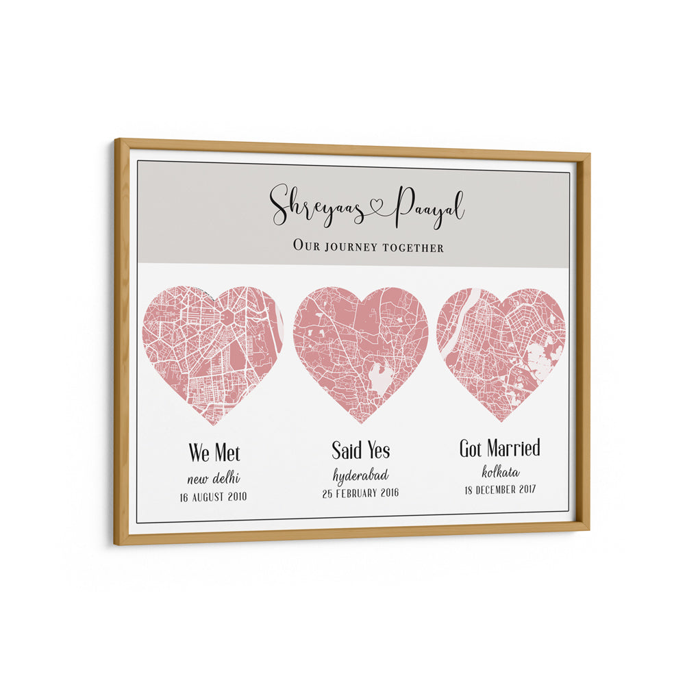 Triple Heart City Map - Baby Pink Nook At You  