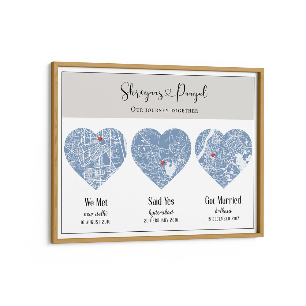 Triple Heart City Map - Powder Blue Nook At You  