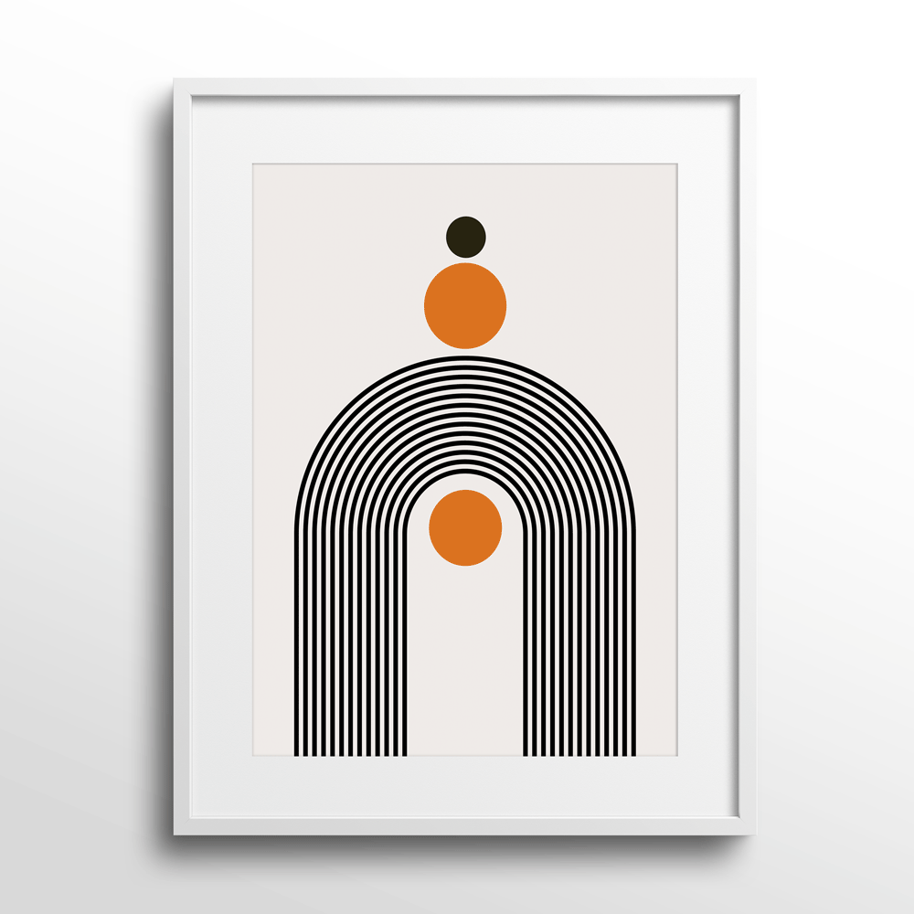 Geometric Semicircle Nook At You Matte Paper White Frame With Mount