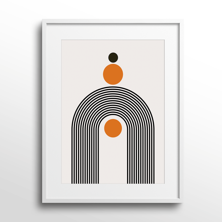 Geometric Semicircle Nook At You Matte Paper White Frame With Mount
