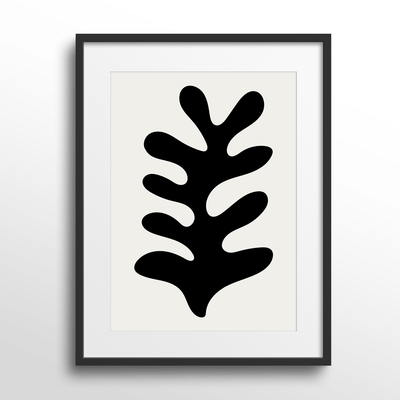 The Leaf - Matisse Inspired Nook At You Matte Paper Black Frame With Mount