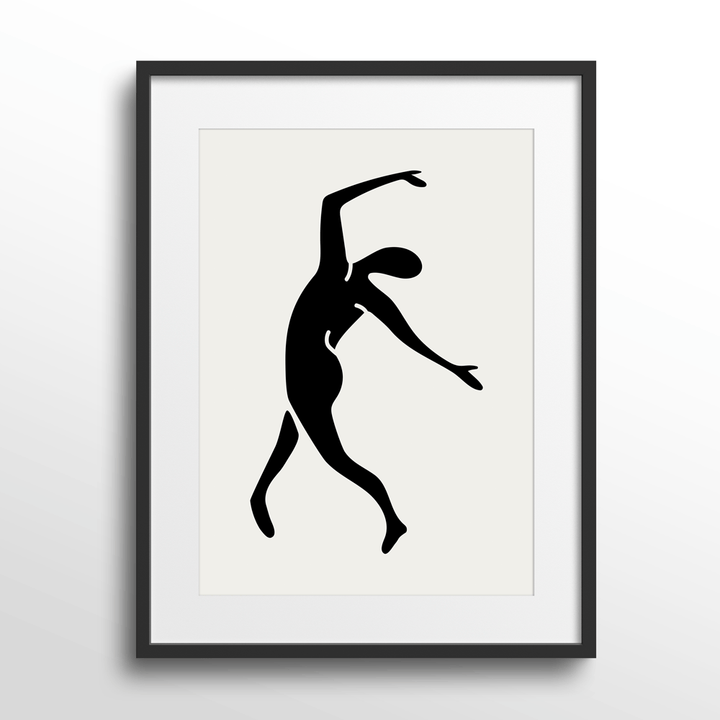 The Dance - Matisse Inspired Abstract Wall Art-Black Frame With Mount-Nook At You