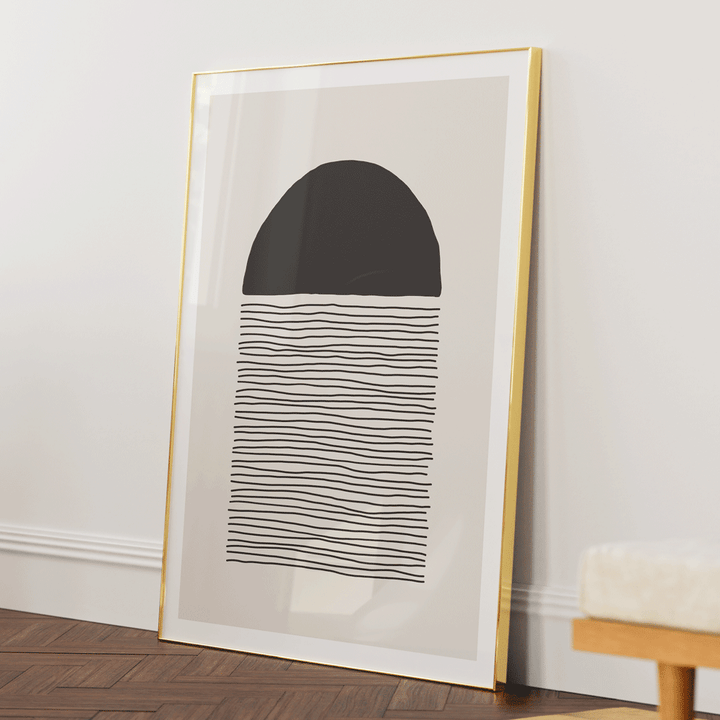Abstract Geometric VI Abstract Painting-Gold Metal Frame-Nook At You