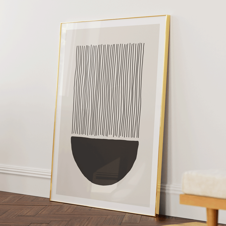 Abstract Geometric VII Abstract Painting-Gold Metal Frame-Nook At You