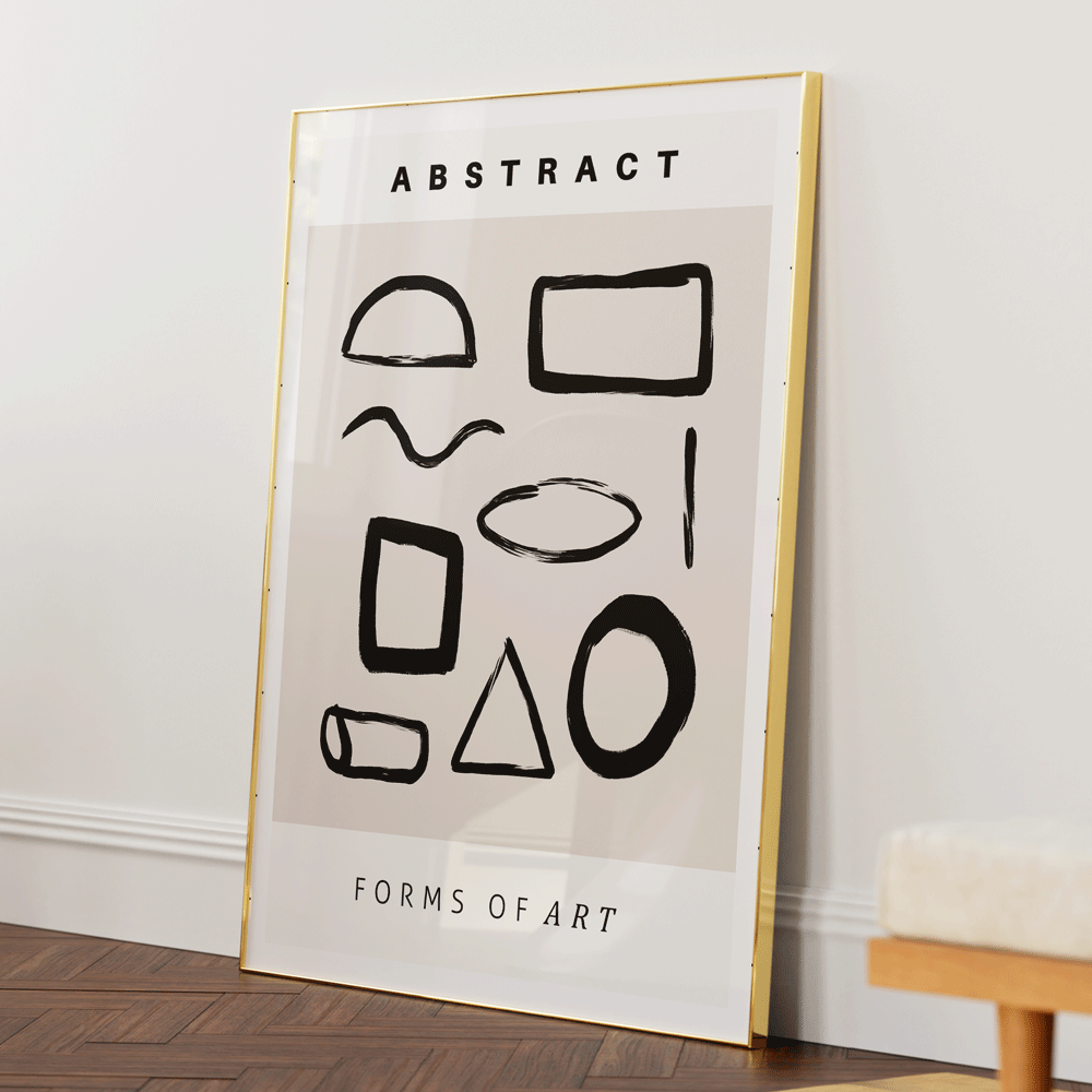Abstract Signs Nook At You Matte Paper Gold Metal Frame