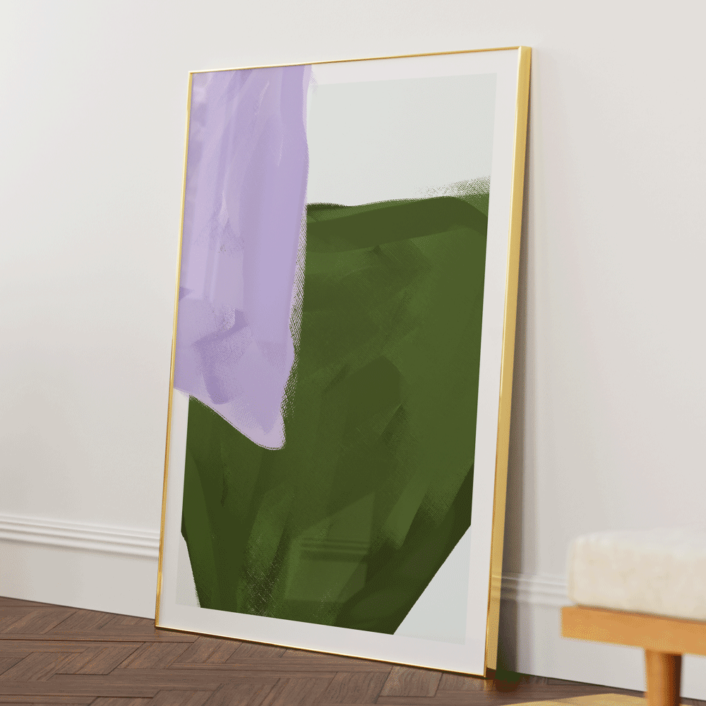 Abstract Verdant Abstract Art Paintings-Gold Metal Frame-Nook At You