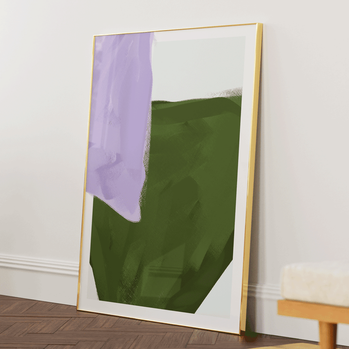 Abstract Verdant Abstract Art Paintings-Gold Metal Frame-Nook At You