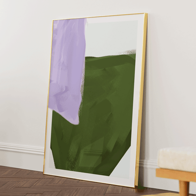 Abstract Verdant Nook At You Matte Paper Gold Metal Frame
