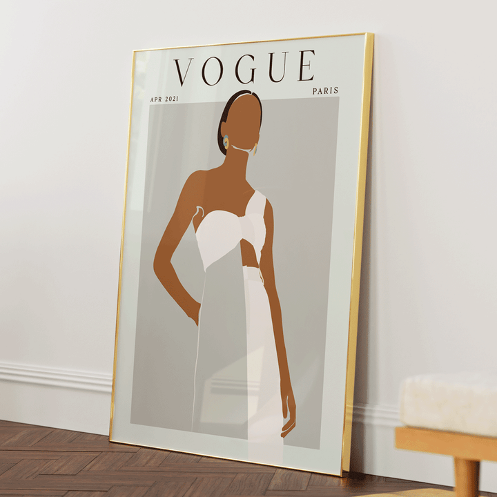 Abstract Vogue - April 2021 Nook At You Matte Paper Gold Metal Frame