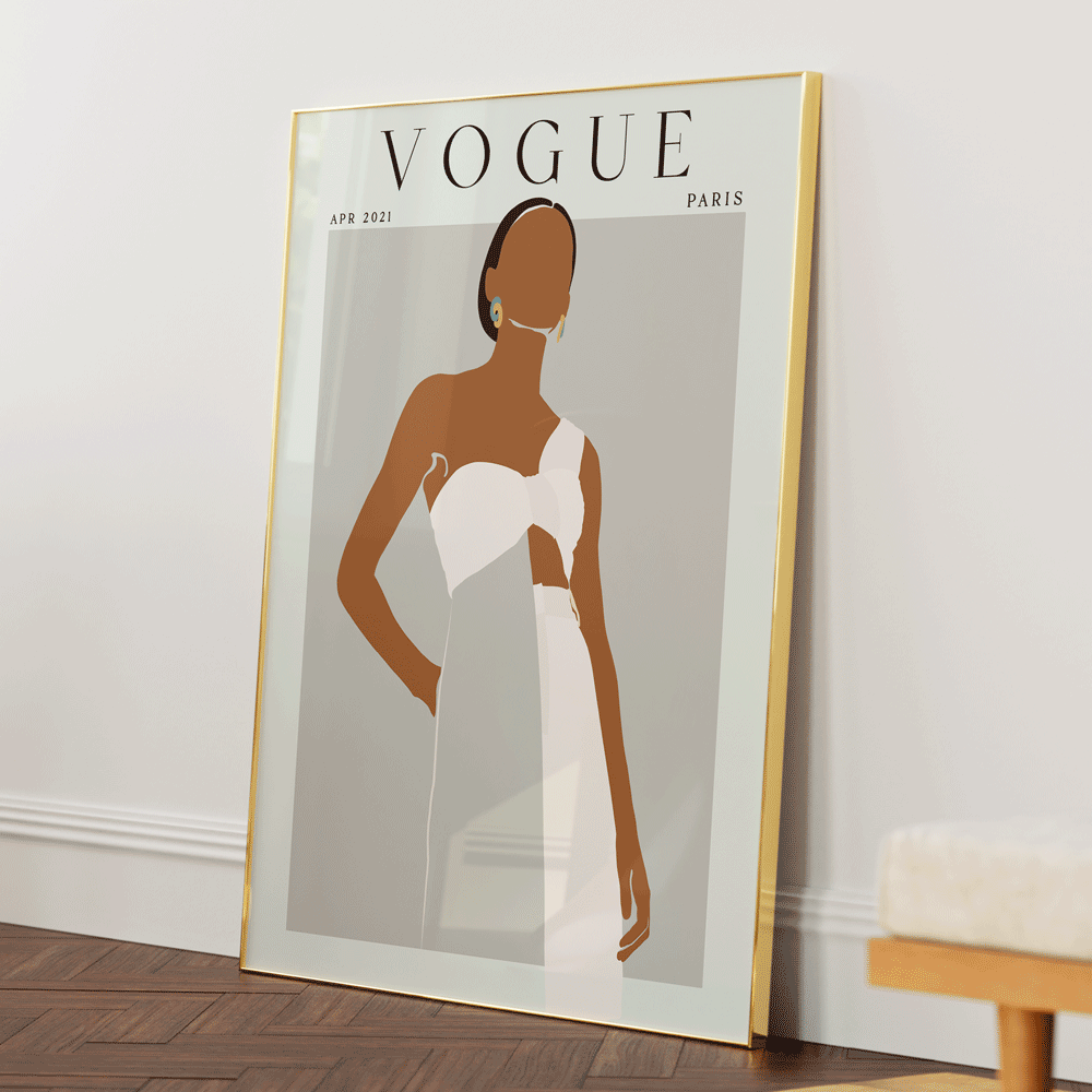 Abstract Vogue - April 2021 Nook At You Matte Paper Gold Metal Frame
