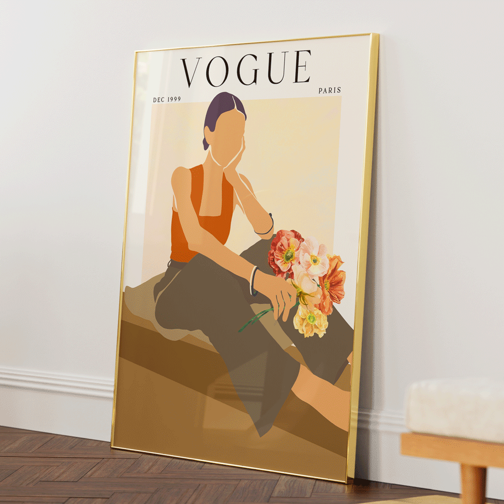 Abstract Vogue - Dec 1999 Nook At You Matte Paper Gold Metal Frame