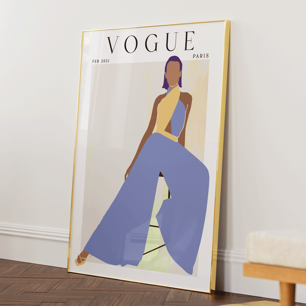 Abstract Vogue - Feb 2021 Nook At You Matte Paper Gold Metal Frame