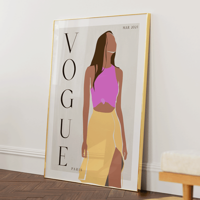 Abstract Vogue - March 2021 Nook At You Matte Paper Gold Metal Frame