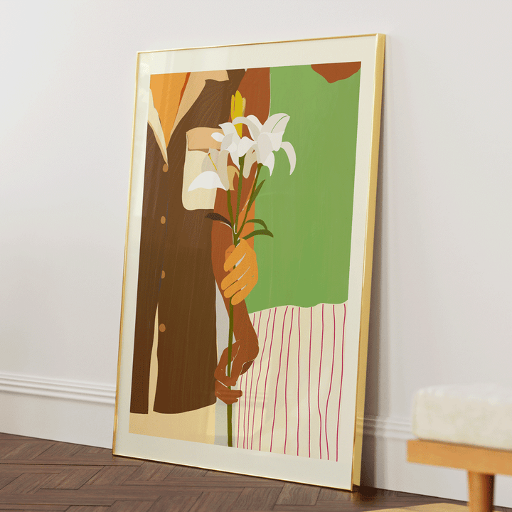 Amour Nook At You Matte Paper Gold Metal Frame