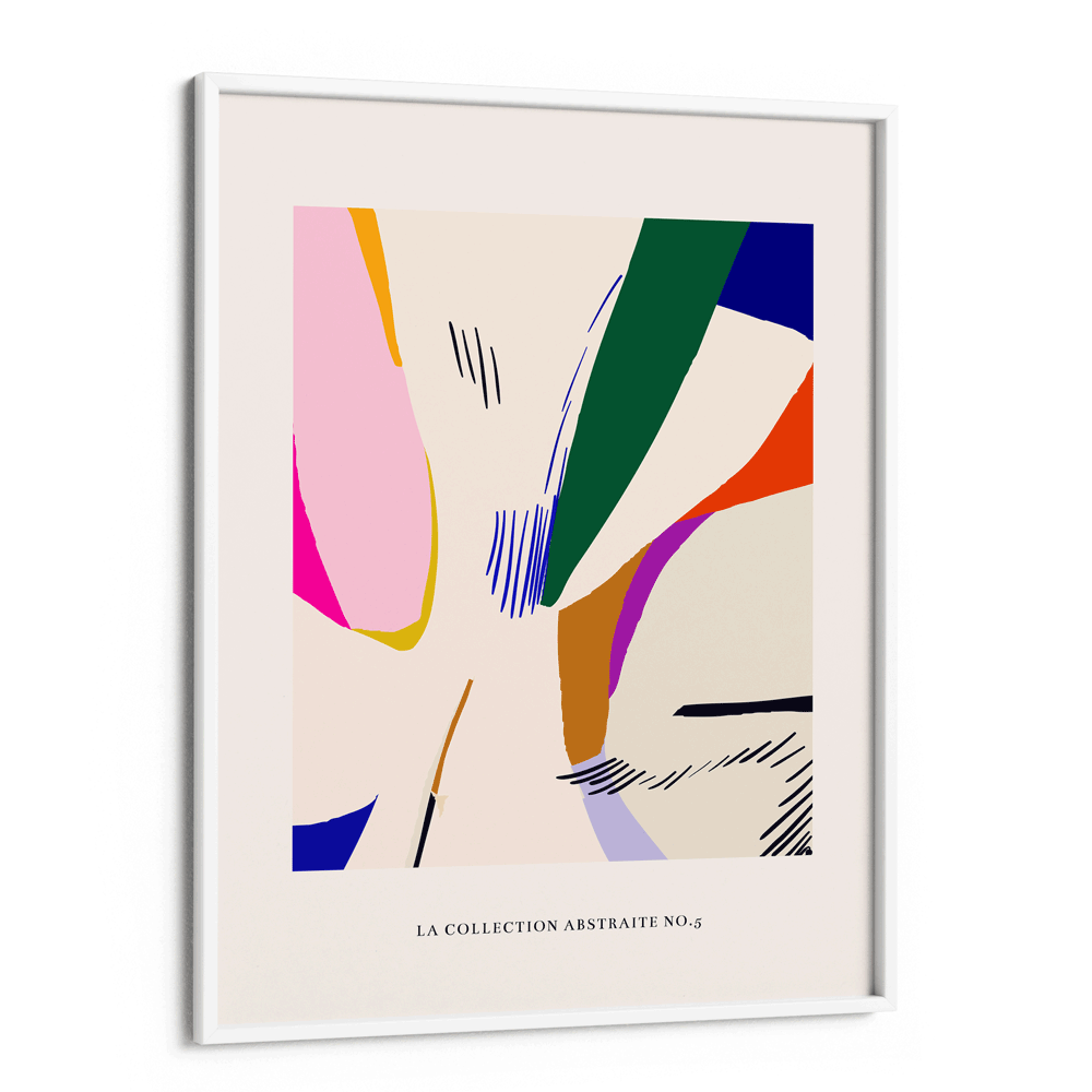 Rainbow Rhapsody Abstract Art-White Frame-Nook At You