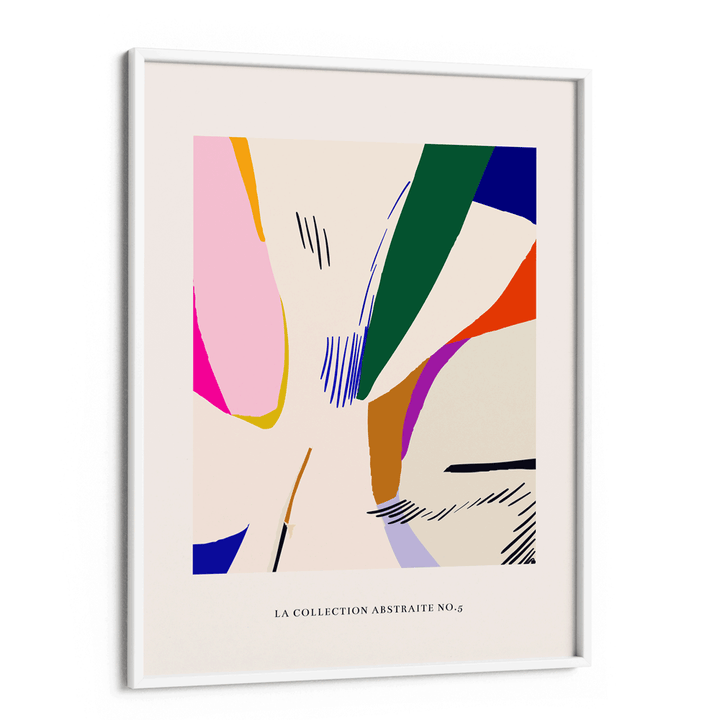 Rainbow Rhapsody Abstract Art-White Frame-Nook At You