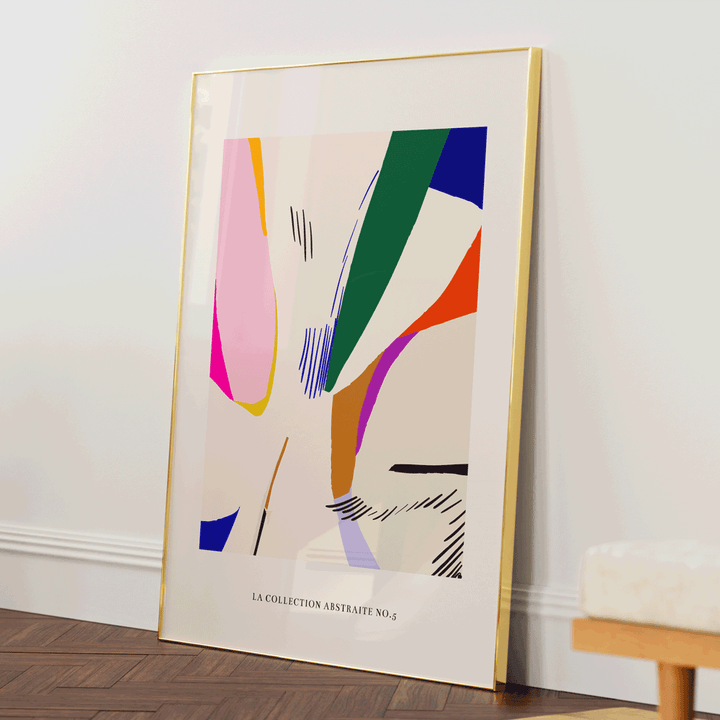 Rainbow Rhapsody Abstract Art-Gold Metal Frame-Nook At You
