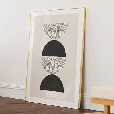 Abstract Geometric II Nook At You Matte Paper Gold Metal Frame