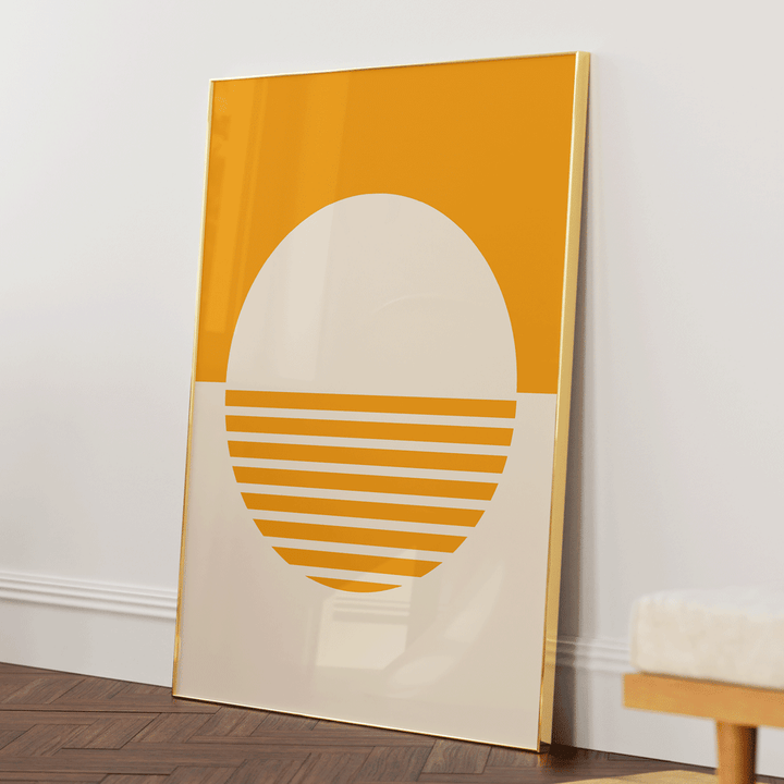 Abstract Sun Block Abstract Art Prints-Gold Metal Frame-Nook At You