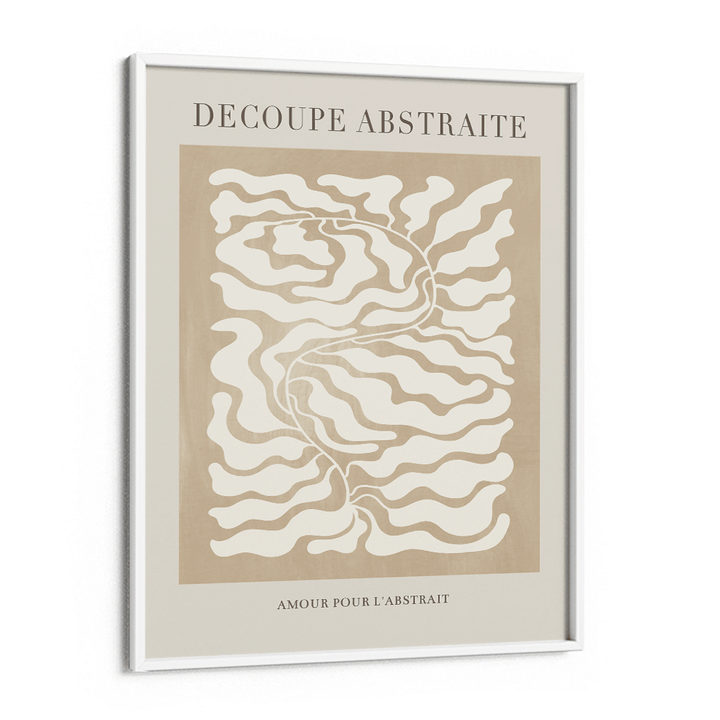 Decoupe Abstraite - Beige Abstract Art Paintings-White Frame-Nook At You