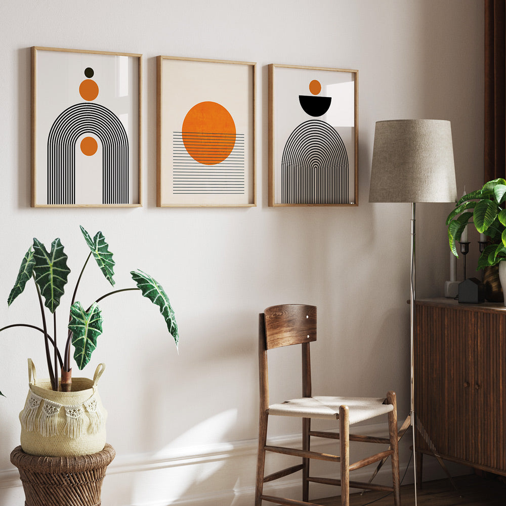 GEOMETRIC SEMICIRCLE III Abstract Painting-Nook At You