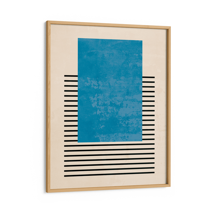 Azure Colour Block Abstract Art Prints-Wooden Frame-Nook At You