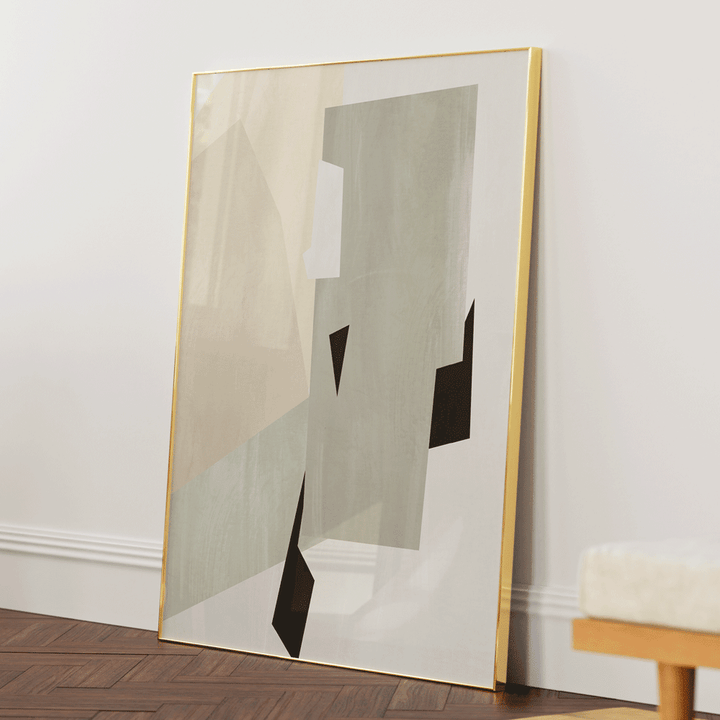 Balance - D Abstract Wall Art-Gold Metal Frame-Nook At You