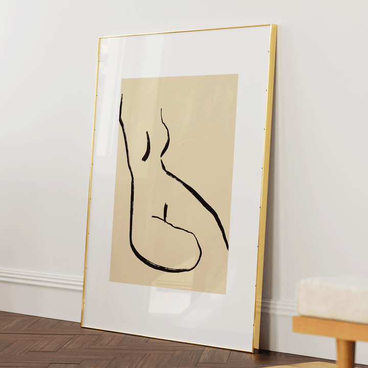 Bare Nook At You Matte Paper Gold Metal Frame