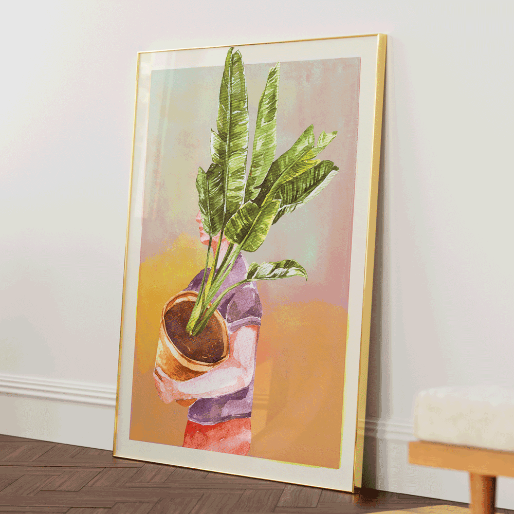 Boho Plantsman Nook At You Matte Paper Gold Metal Frame