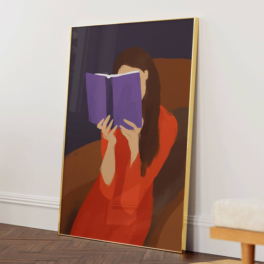 Bookworm Nook At You Matte Paper Gold Metal Frame