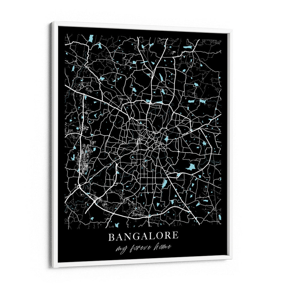 Map Art - Ink City Nook At You Matte Paper White Frame