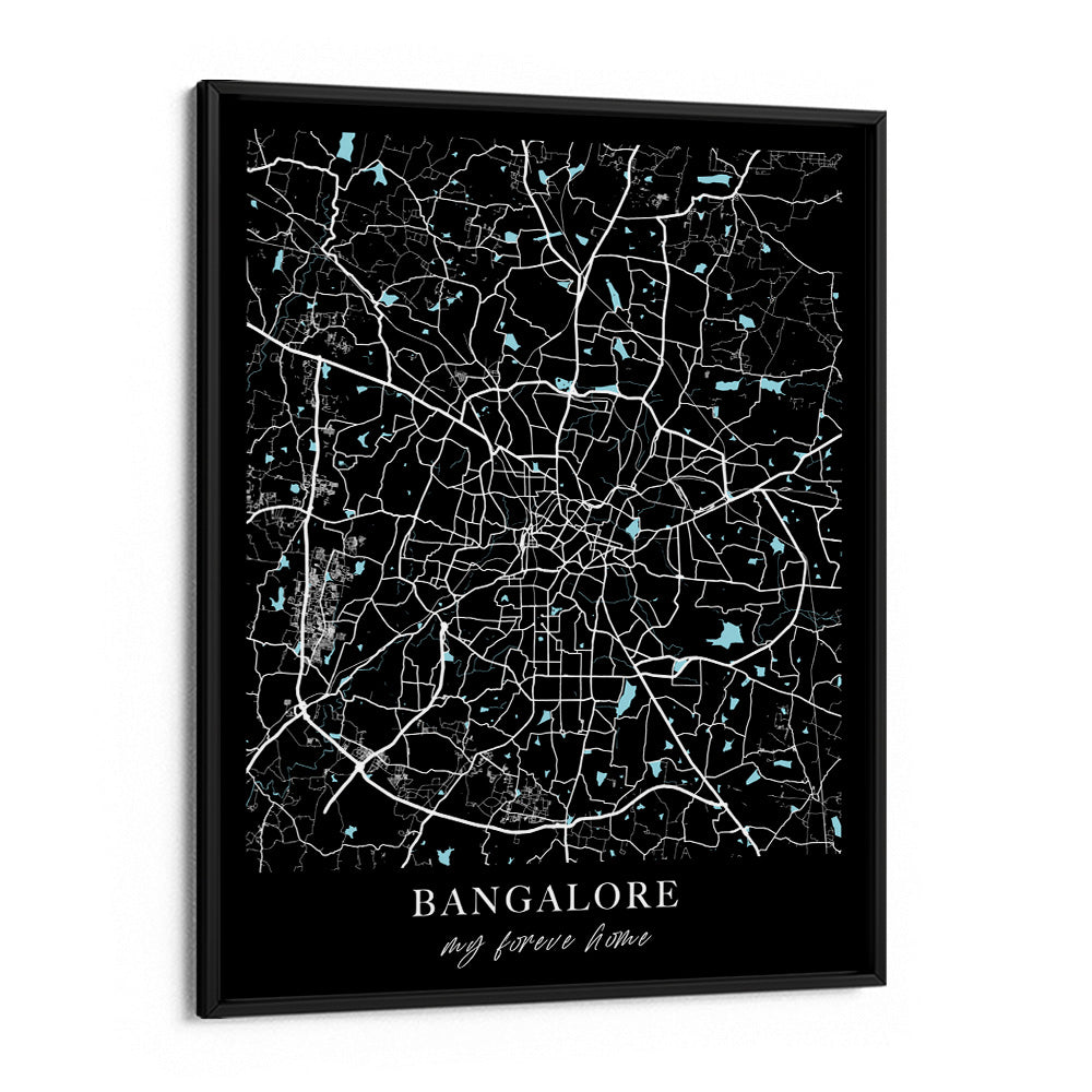 Map Art - Ink City Nook At You Matte Paper Black Frame