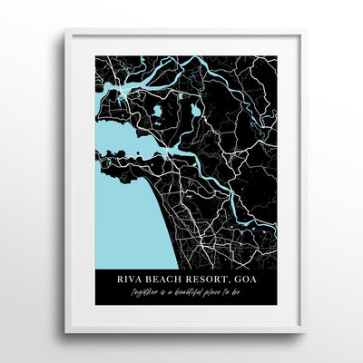 Map Art - Ink City Nook At You Matte Paper White Frame With Mount