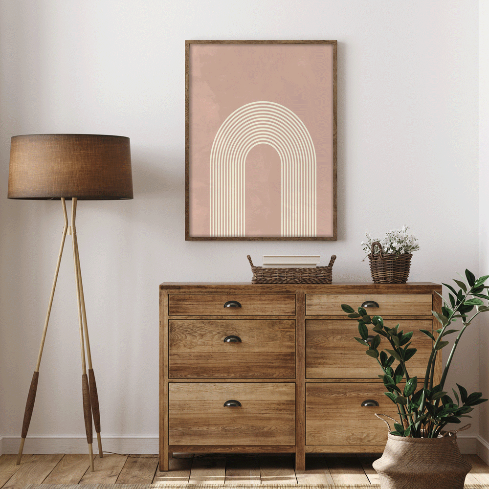 Pink Pastel Geometric Nook At You Matte Paper Rolled Art