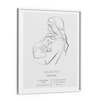 Personalized Line Art - Birth Poster Nook At You Matte Paper White Frame