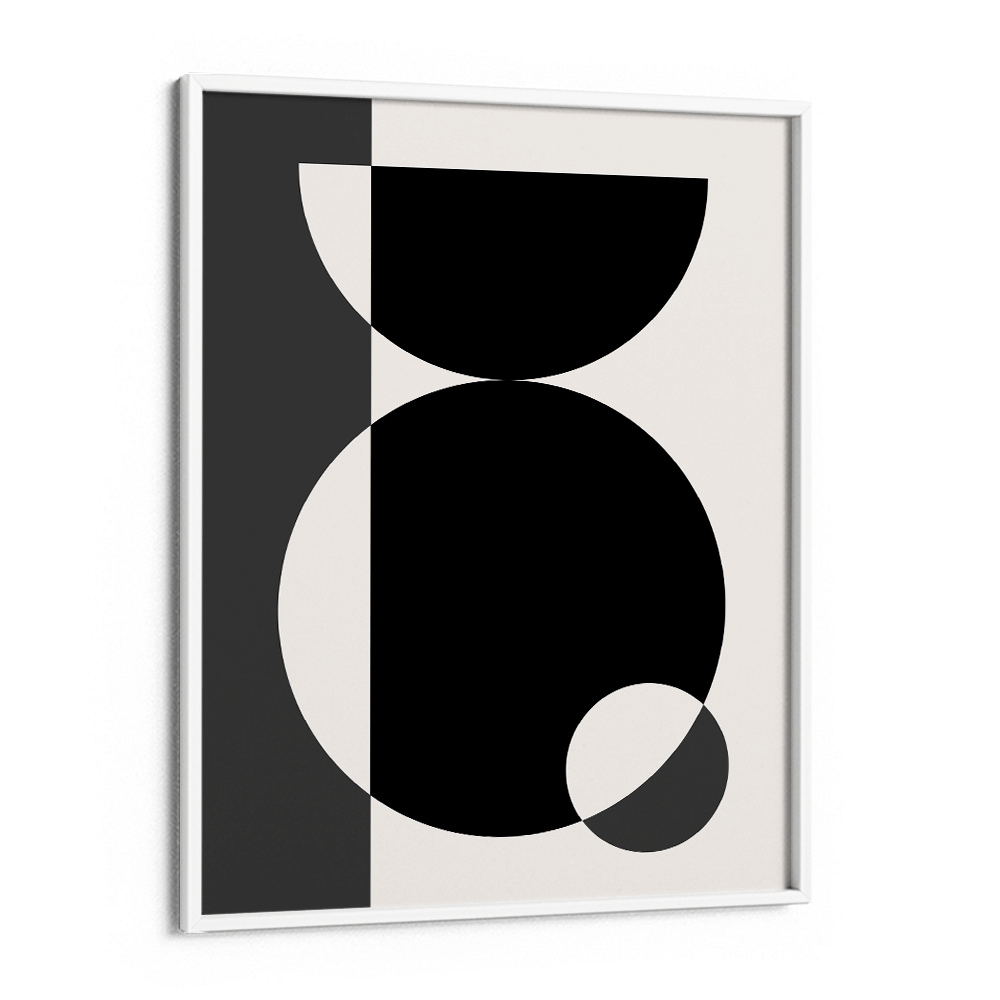 Black Geometric Splash II Abstract Wall Art-White Frame-Nook At You