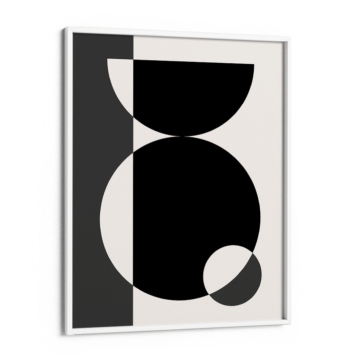 Black Geometric Splash II Abstract Wall Art-White Frame-Nook At You