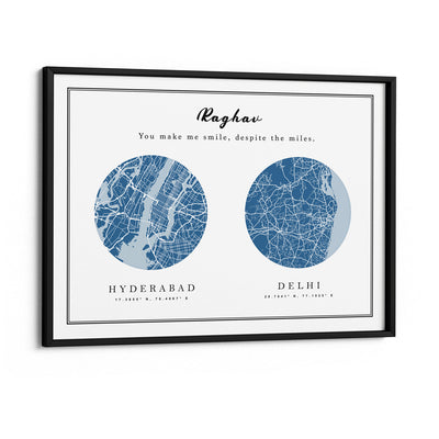 Dual Expression - Classic Blue (Pantone of the Year 2020) Nook At You Matte Paper Black Frame